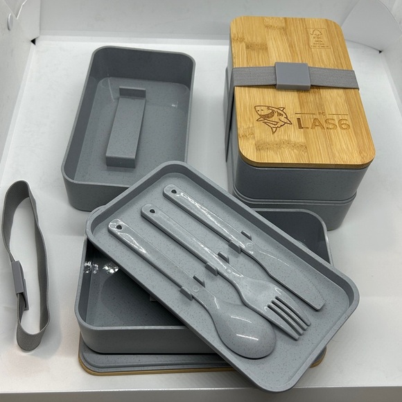 Bamboo and Gray Bento Japanese
Wood Bento Lunch Boxes 2 Layer. Set of two - Picture 10 of 14